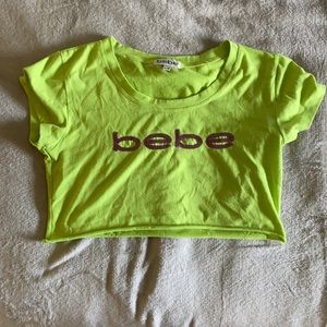 Green Bebe crop top